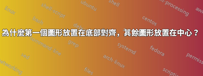 為什麼第一個圖形放置在底部對齊，其餘圖形放置在中心？