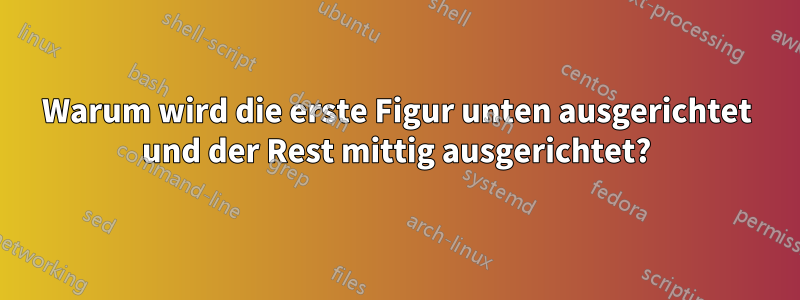 Warum wird die erste Figur unten ausgerichtet und der Rest mittig ausgerichtet?