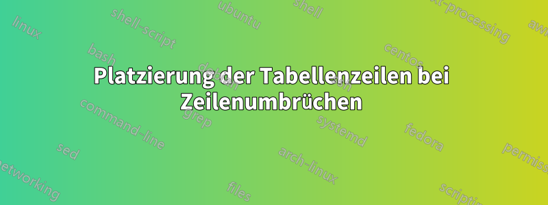 Platzierung der Tabellenzeilen bei Zeilenumbrüchen