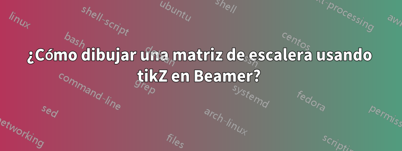 ¿Cómo dibujar una matriz de escalera usando tikZ en Beamer?