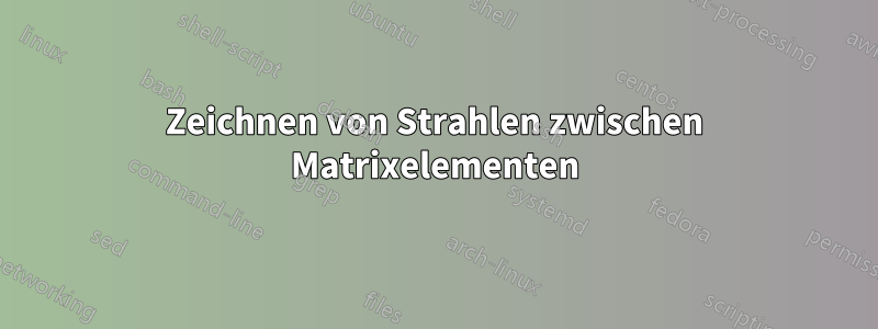 Zeichnen von Strahlen zwischen Matrixelementen