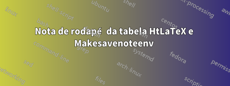 Nota de rodapé da tabela HtLaTeX e Makesavenoteenv