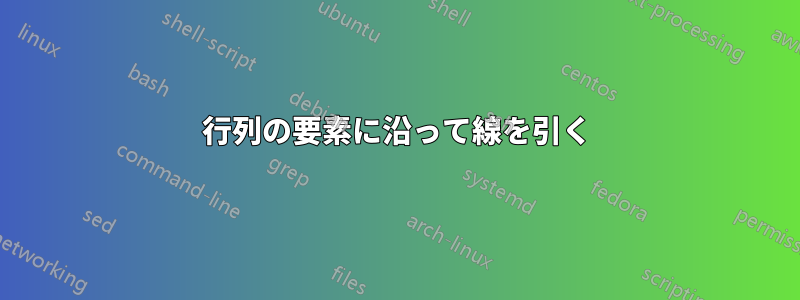 行列の要素に沿って線を引く