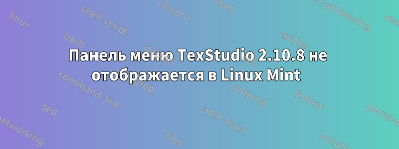 Панель меню TexStudio 2.10.8 не отображается в Linux Mint 