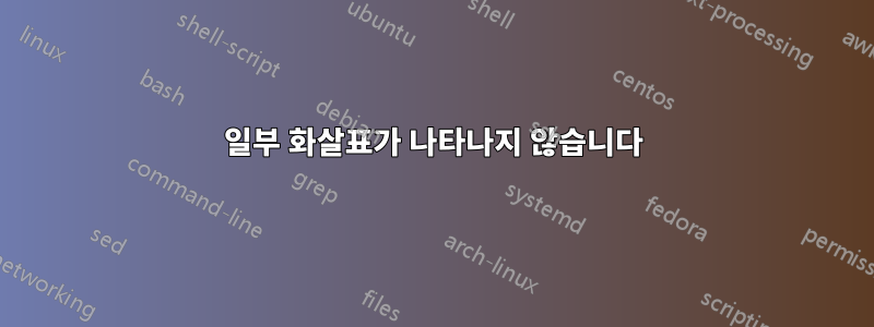 일부 화살표가 나타나지 않습니다