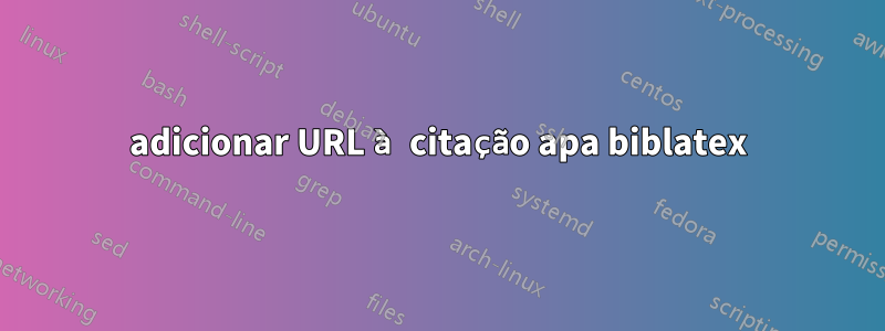 adicionar URL à citação apa biblatex