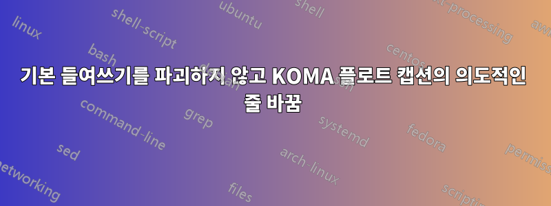 기본 들여쓰기를 파괴하지 않고 KOMA 플로트 캡션의 의도적인 줄 바꿈