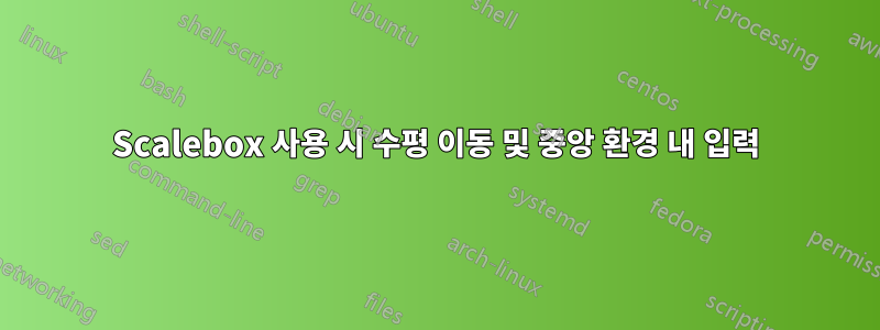 Scalebox 사용 시 수평 이동 및 중앙 환경 내 입력