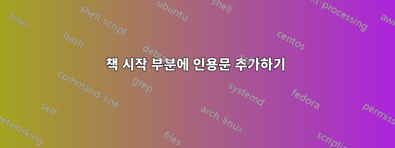 책 시작 부분에 인용문 추가하기