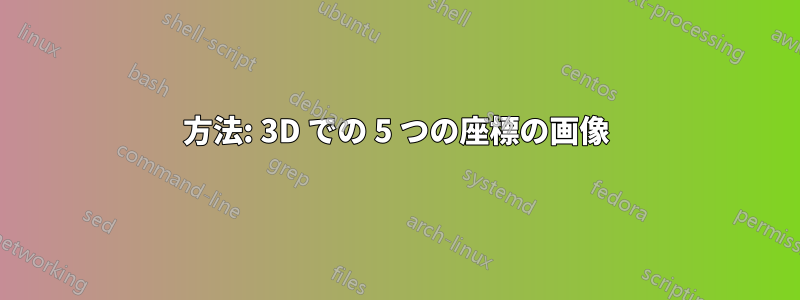 方法: 3D での 5 つの座標の画像