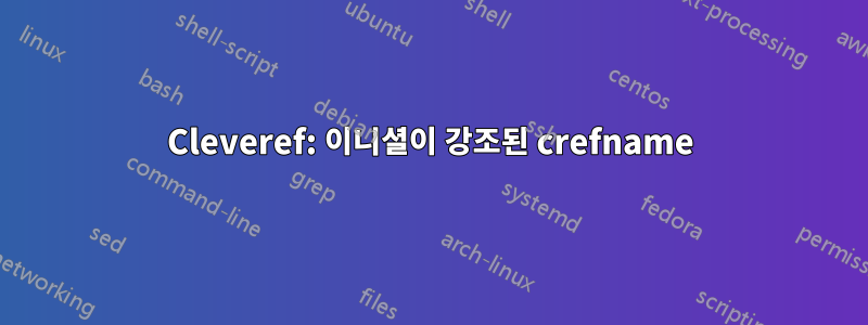 Cleveref: 이니셜이 강조된 crefname