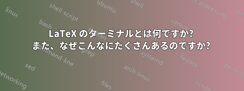 LaTeX のターミナルとは何ですか? また、なぜこんなにたくさんあるのですか?