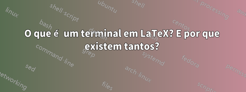 O que é um terminal em LaTeX? E por que existem tantos?