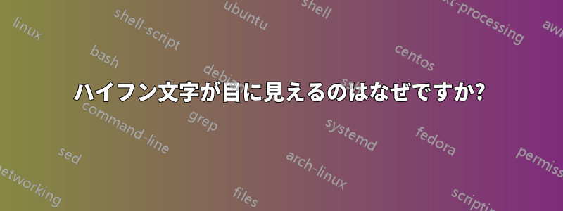 ハイフン文字が目に見えるのはなぜですか?