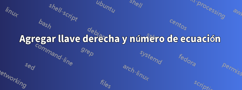 Agregar llave derecha y número de ecuación