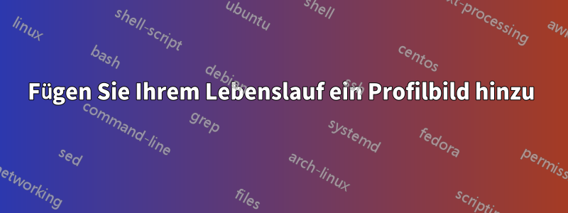 Fügen Sie Ihrem Lebenslauf ein Profilbild hinzu