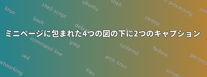 ミニページに包まれた4つの図の下に2つのキャプション