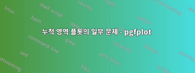 누적 영역 플롯의 일부 문제 - pgfplot