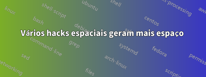 Vários hacks espaciais geram mais espaço