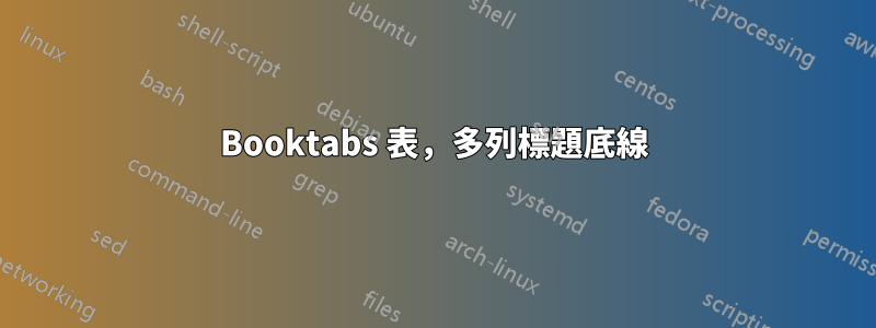 Booktabs 表，多列標題底線