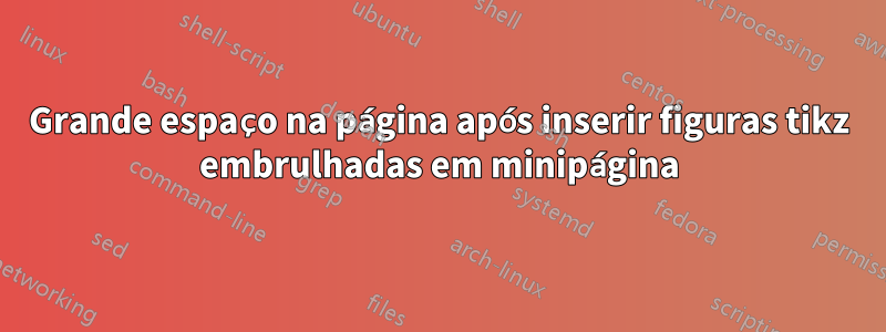 Grande espaço na página após inserir figuras tikz embrulhadas em minipágina