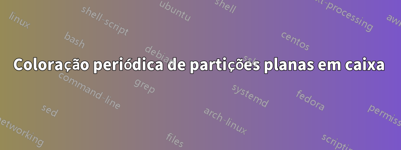 Coloração periódica de partições planas em caixa
