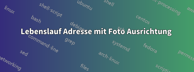 Lebenslauf Adresse mit Foto Ausrichtung