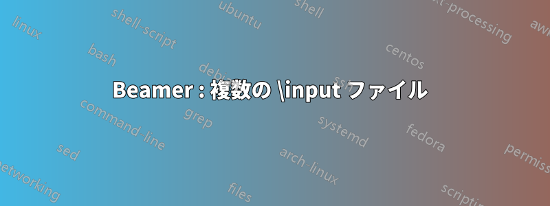 Beamer : 複数の \input ファイル 
