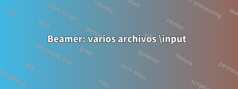 Beamer: varios archivos \input 