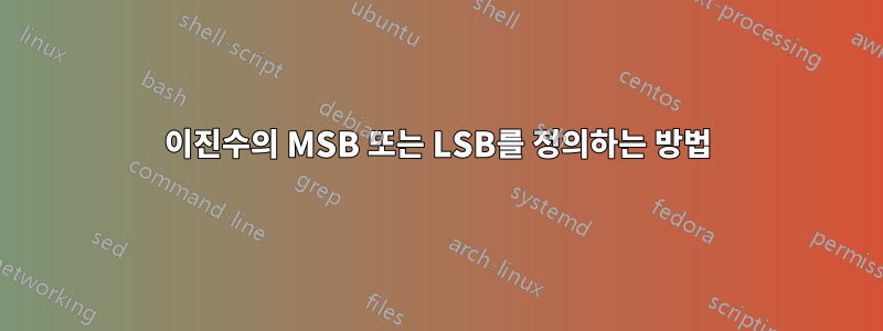 이진수의 MSB 또는 LSB를 정의하는 방법