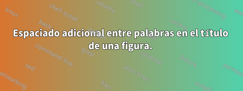 Espaciado adicional entre palabras en el título de una figura.