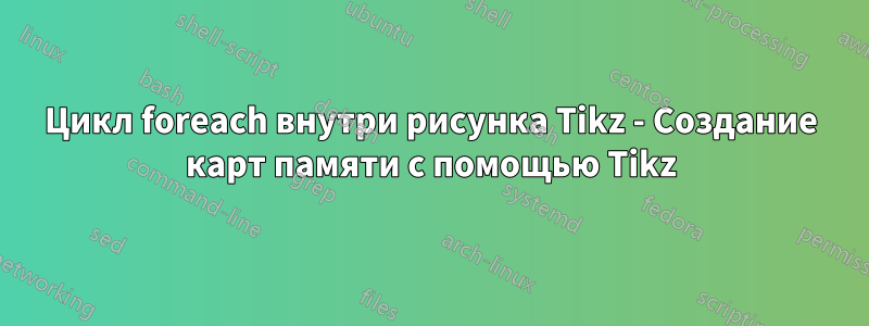 Цикл foreach внутри рисунка Tikz - Создание карт памяти с помощью Tikz