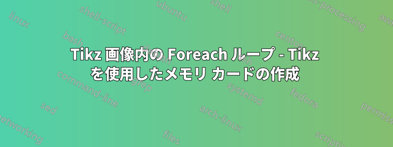 Tikz 画像内の Foreach ループ - Tikz を使用したメモリ カードの作成