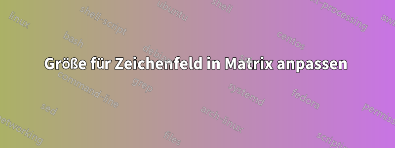 Größe für Zeichenfeld in Matrix anpassen