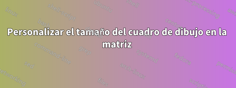 Personalizar el tamaño del cuadro de dibujo en la matriz