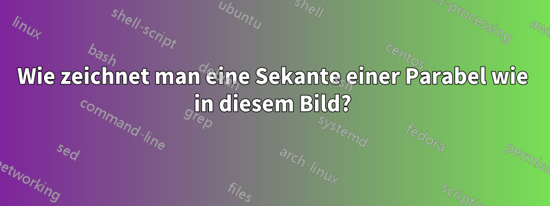 Wie zeichnet man eine Sekante einer Parabel wie in diesem Bild?