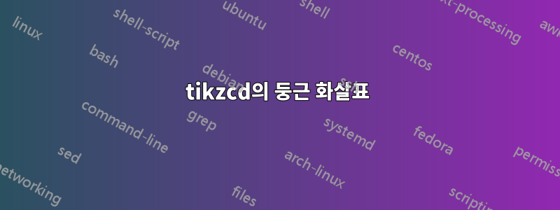 tikzcd의 둥근 화살표