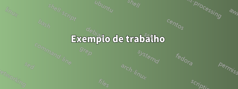 Exemplo de trabalho
