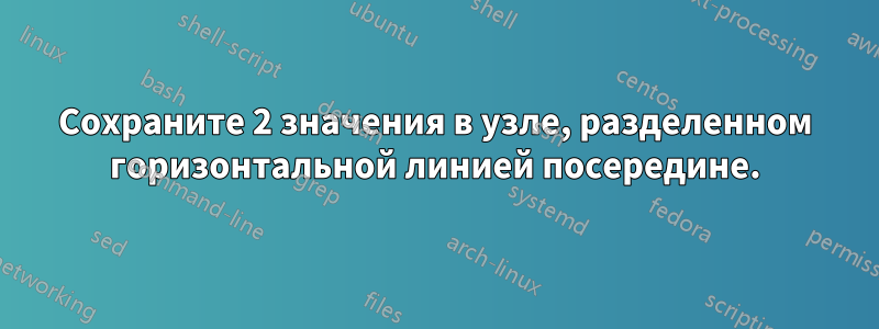 Сохраните 2 значения в узле, разделенном горизонтальной линией посередине.