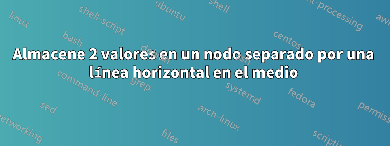 Almacene 2 valores en un nodo separado por una línea horizontal en el medio