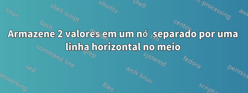 Armazene 2 valores em um nó separado por uma linha horizontal no meio