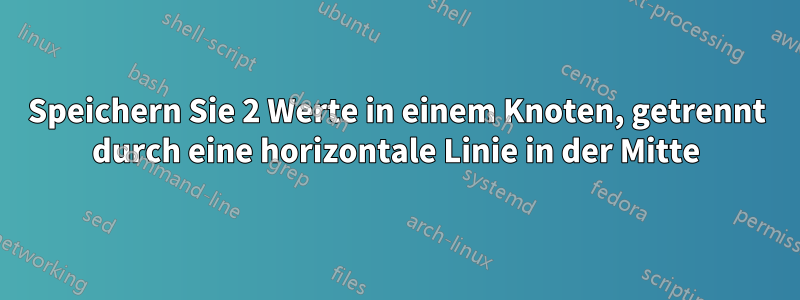Speichern Sie 2 Werte in einem Knoten, getrennt durch eine horizontale Linie in der Mitte