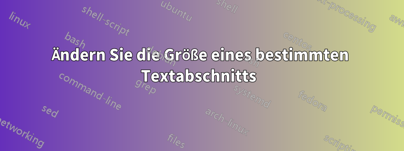 Ändern Sie die Größe eines bestimmten Textabschnitts 