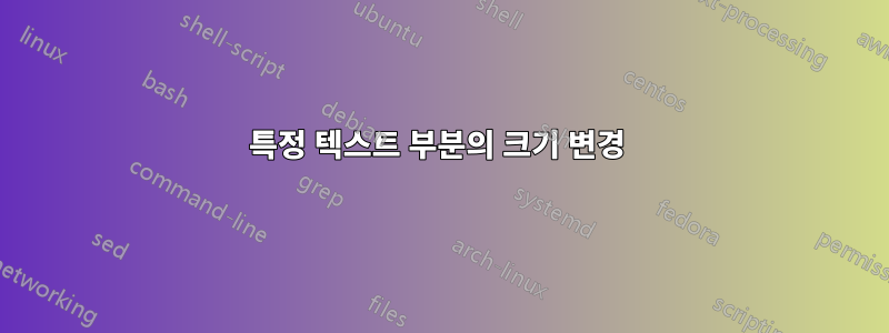 특정 텍스트 부분의 크기 변경 
