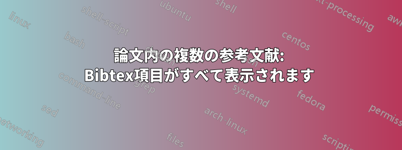 論文内の複数の参考文献: Bibtex項目がすべて表示されます