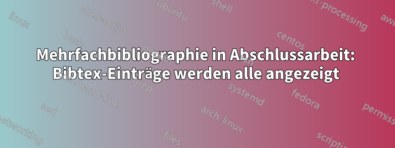 Mehrfachbibliographie in Abschlussarbeit: Bibtex-Einträge werden alle angezeigt