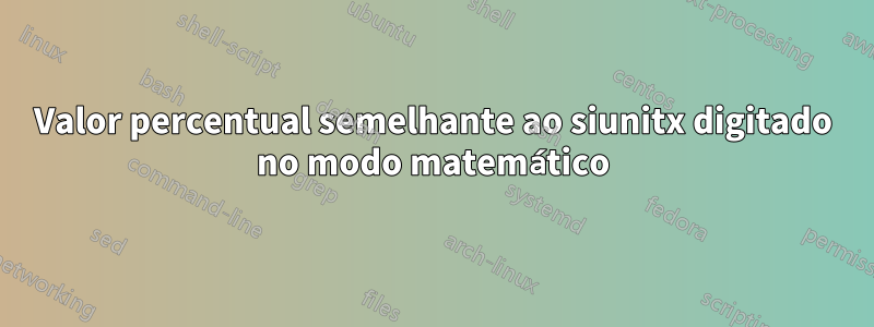 Valor percentual semelhante ao siunitx digitado no modo matemático