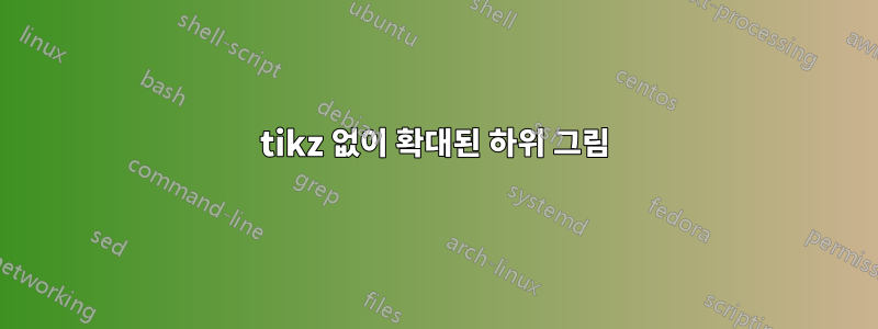 tikz 없이 확대된 하위 그림