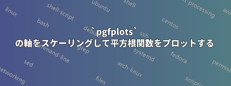 `pgfplots` の軸をスケーリングして平方根関数をプロットする