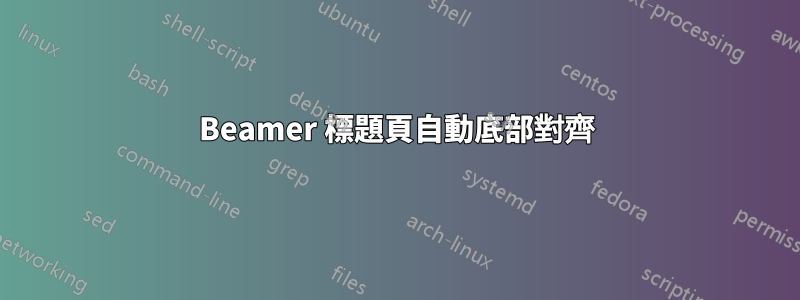 Beamer 標題頁自動底部對齊